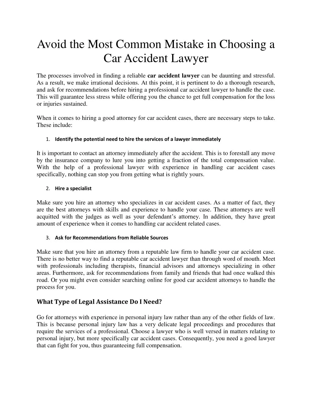 PPT - Avoid The Most Common Mistake In Choosing A Car Accident Lawyer ...