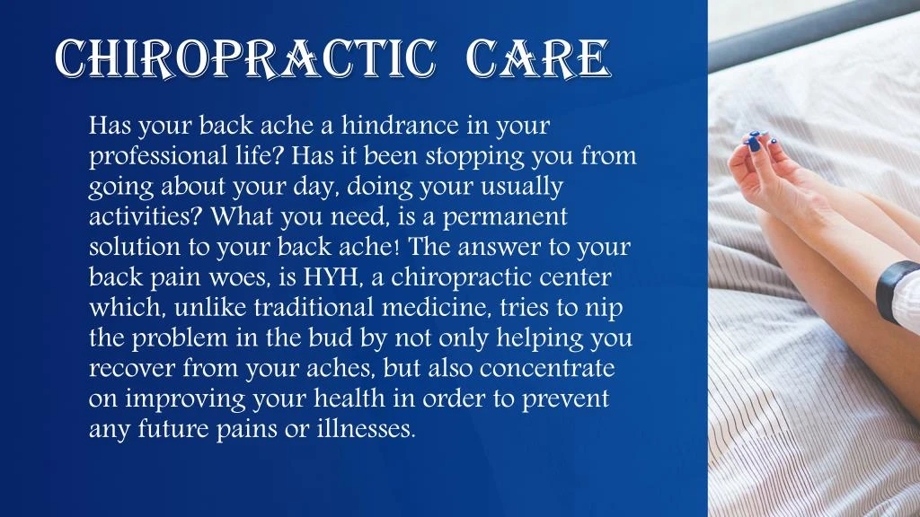 chiropractic care n.