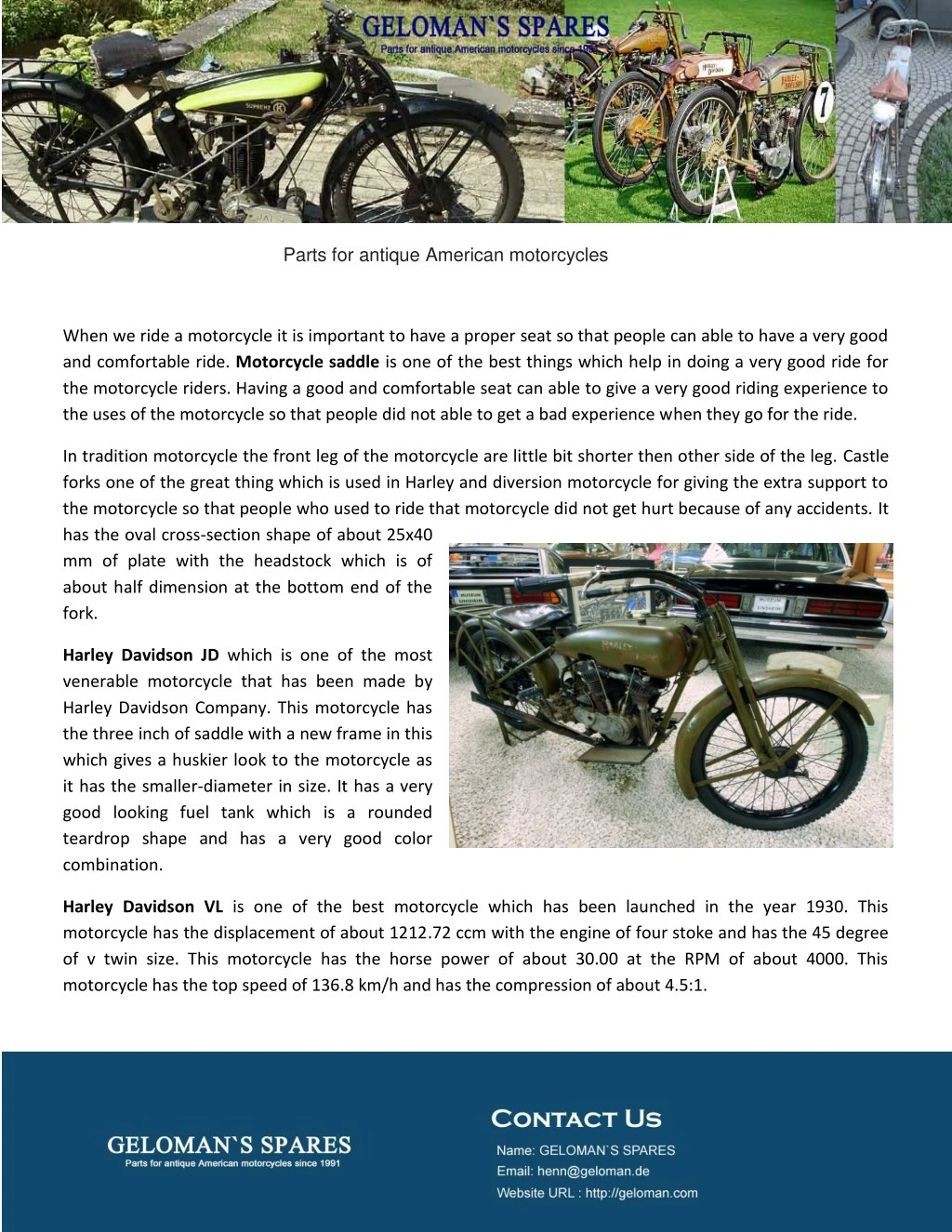 parts for antique american motorcycles n.