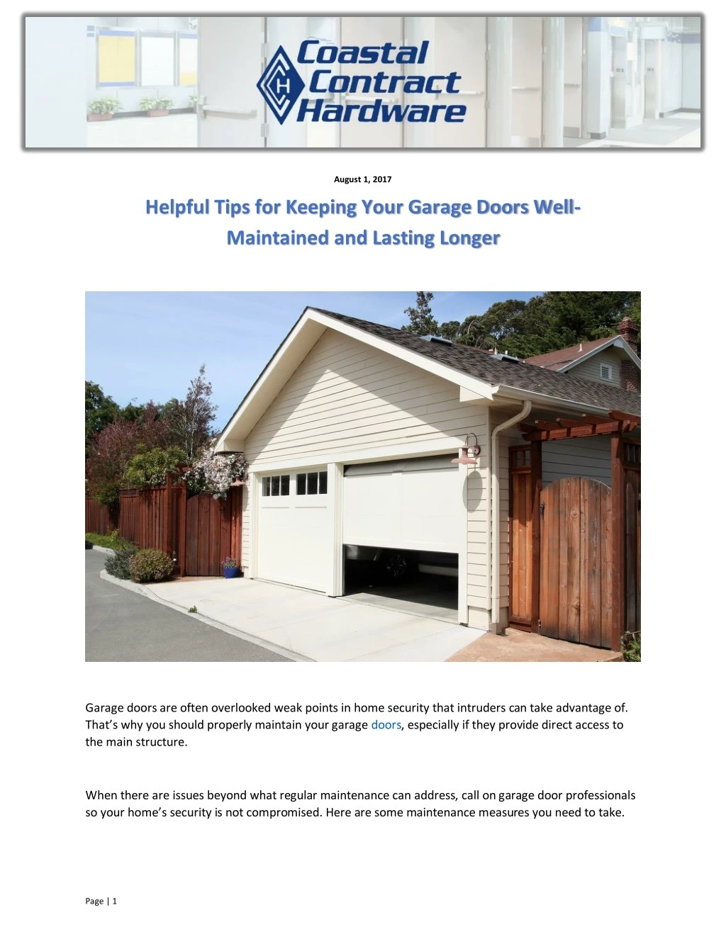 Ppt Helpful Tips For Keeping Your Garage Doors Well Maintained