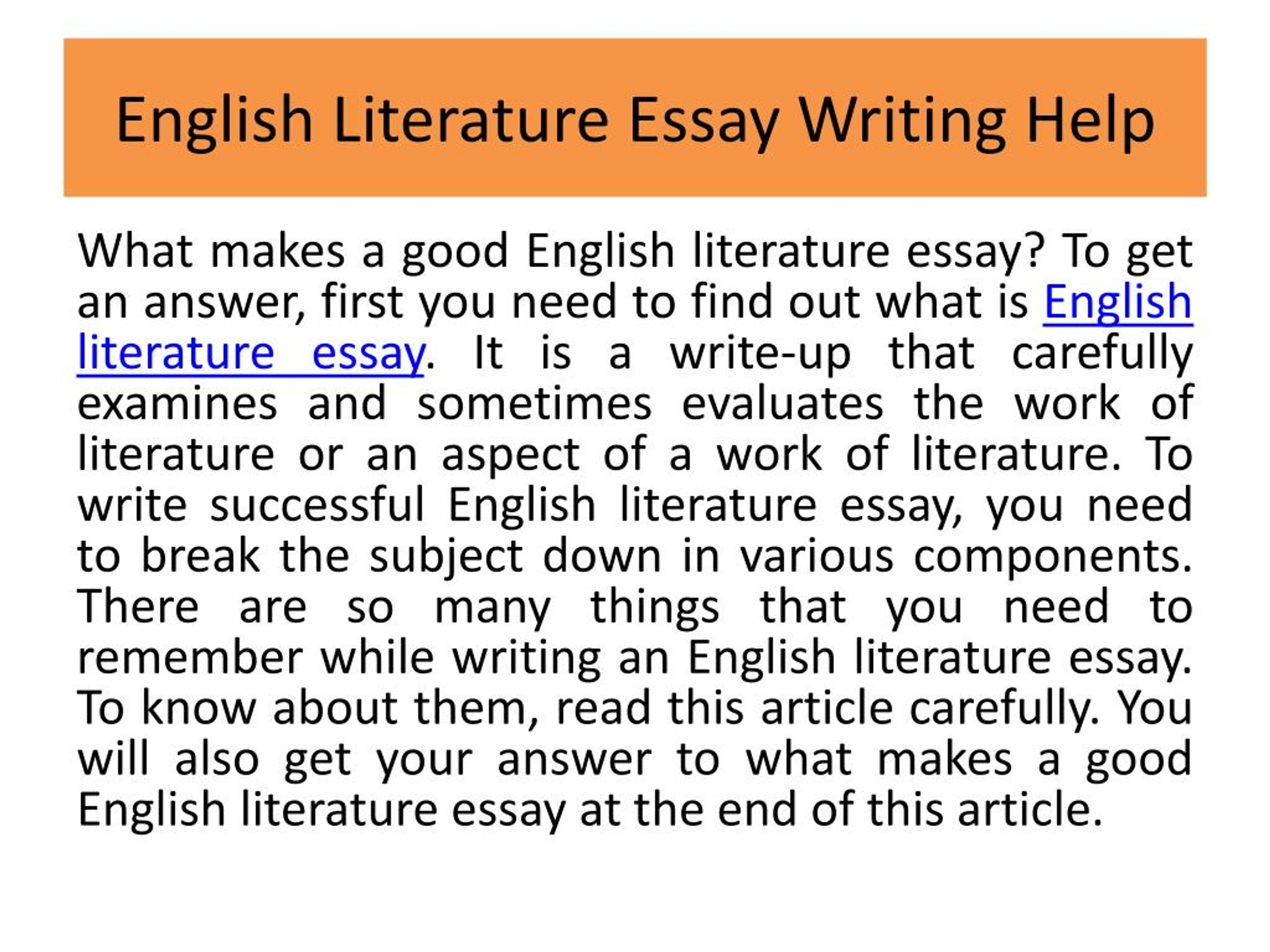 help essay in english