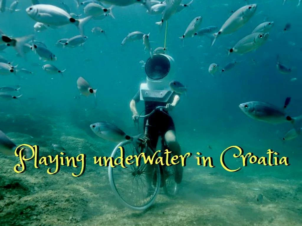 playing underwater in croatia n.