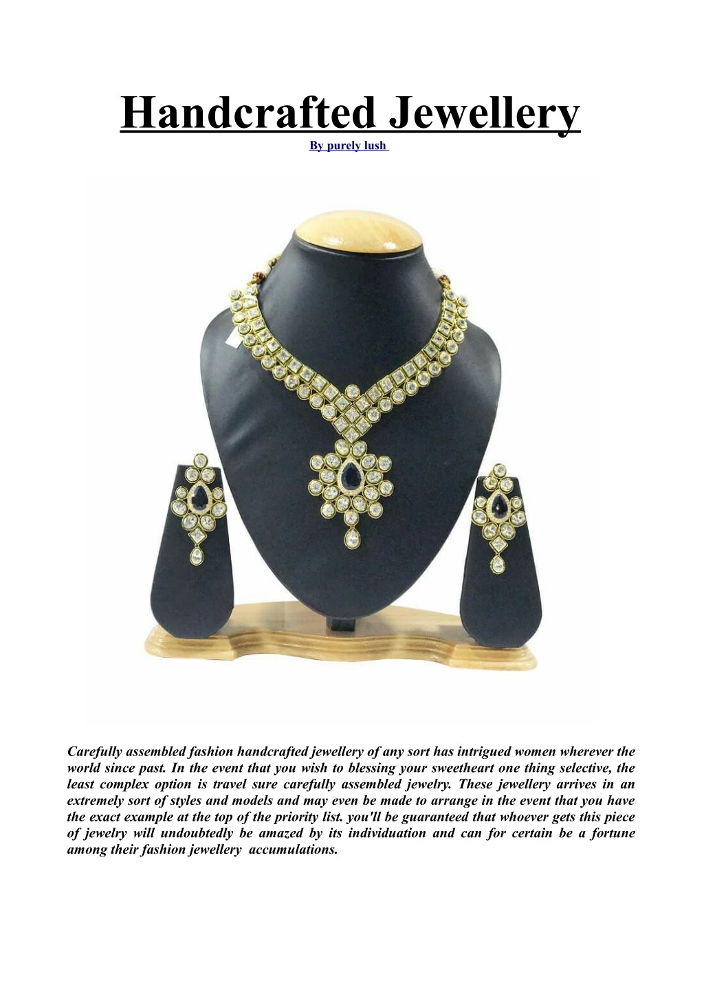 handcrafted jewellery by purely lush n.