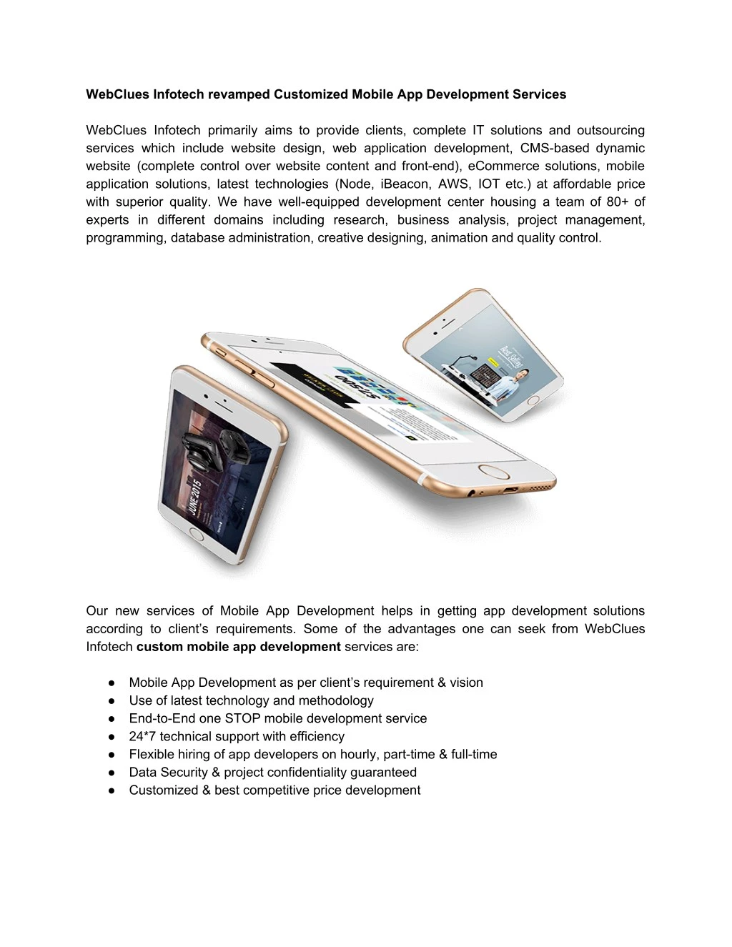 webclues infotech revamped customized mobile n.