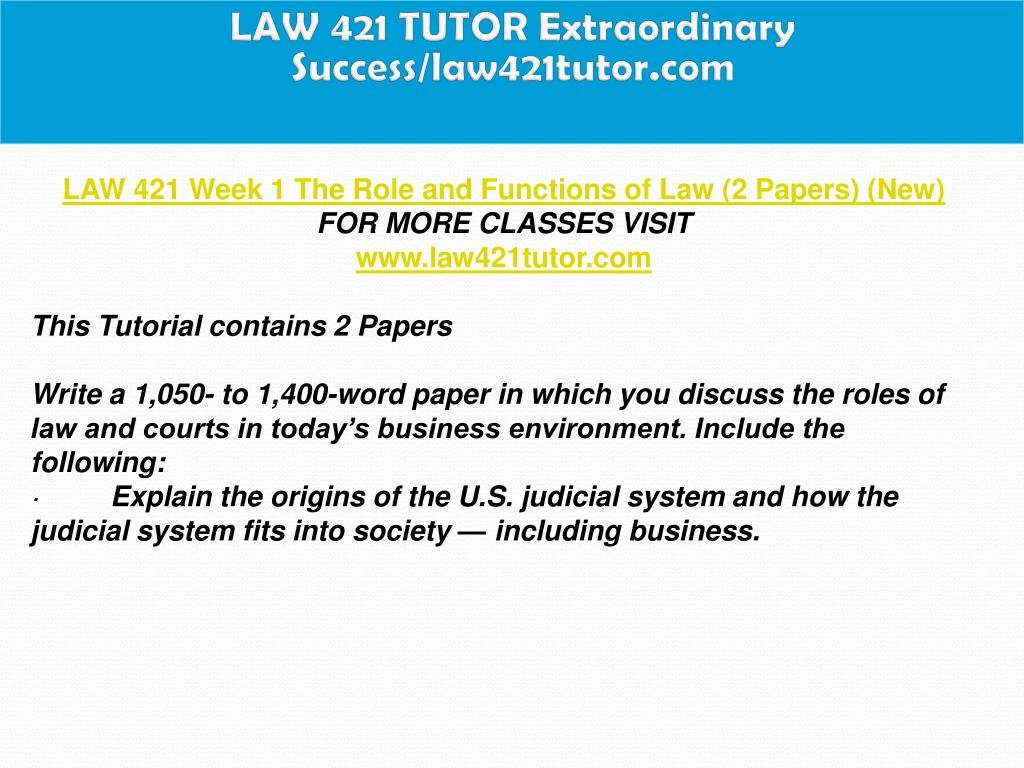 role and function of law paper role and function of law paper