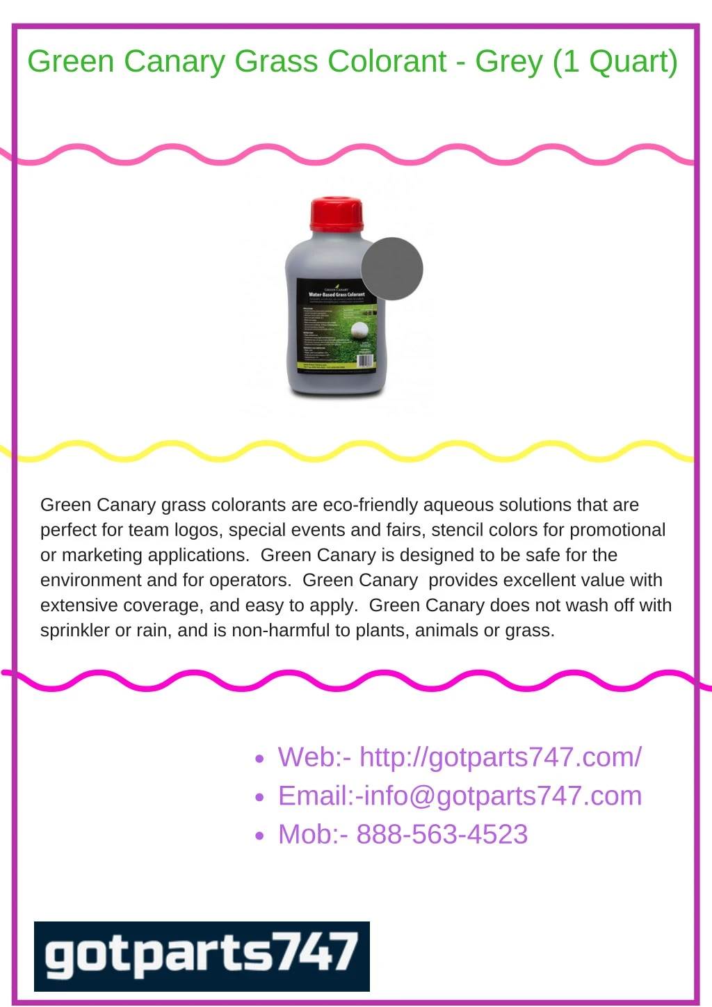 green canary grass colorant grey 1 quart n.
