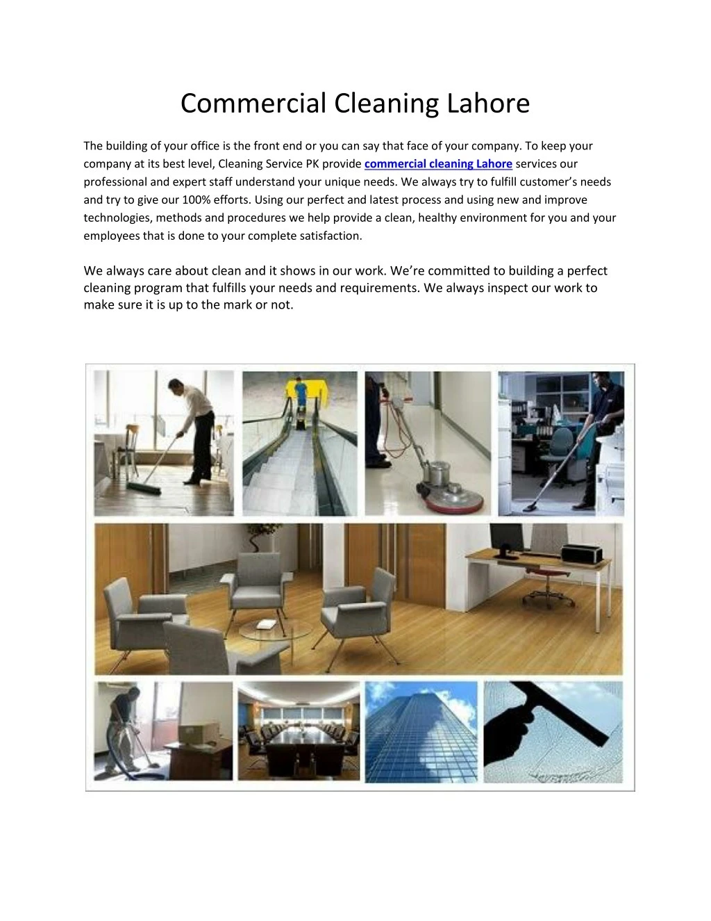 PPT Commercial Cleaning Lahore PowerPoint Presentation, free download