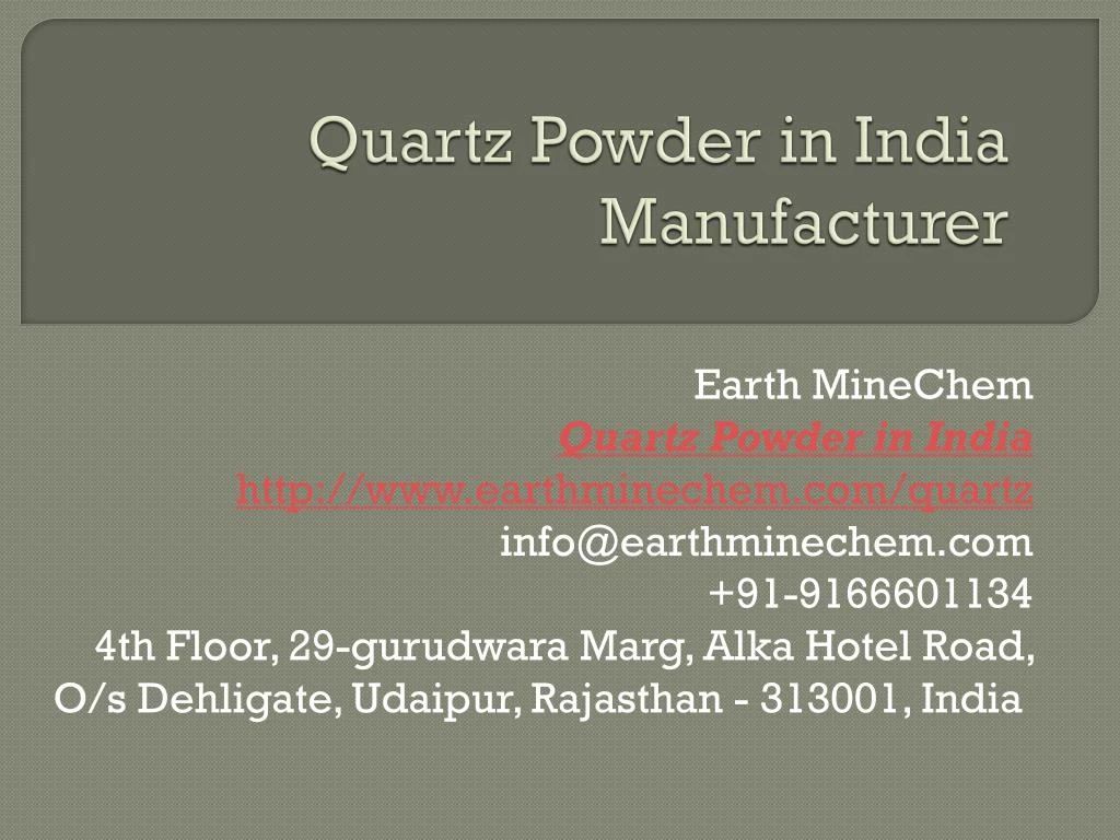quartz powder in india manufacturer n.