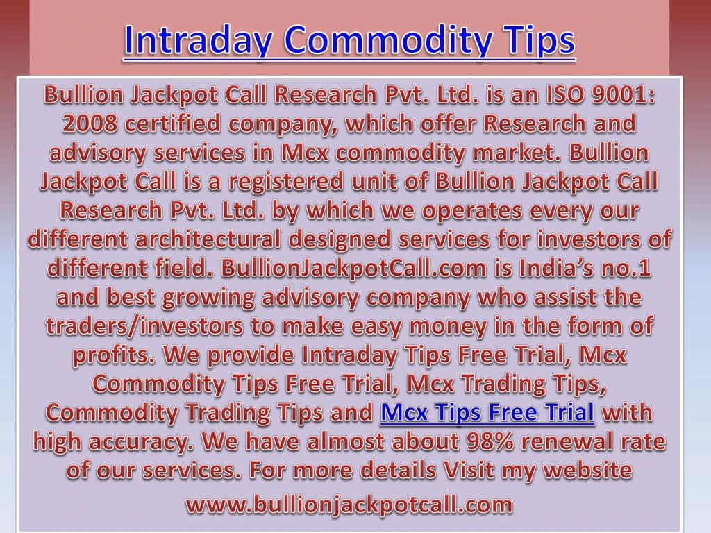 intraday commodity tips n.