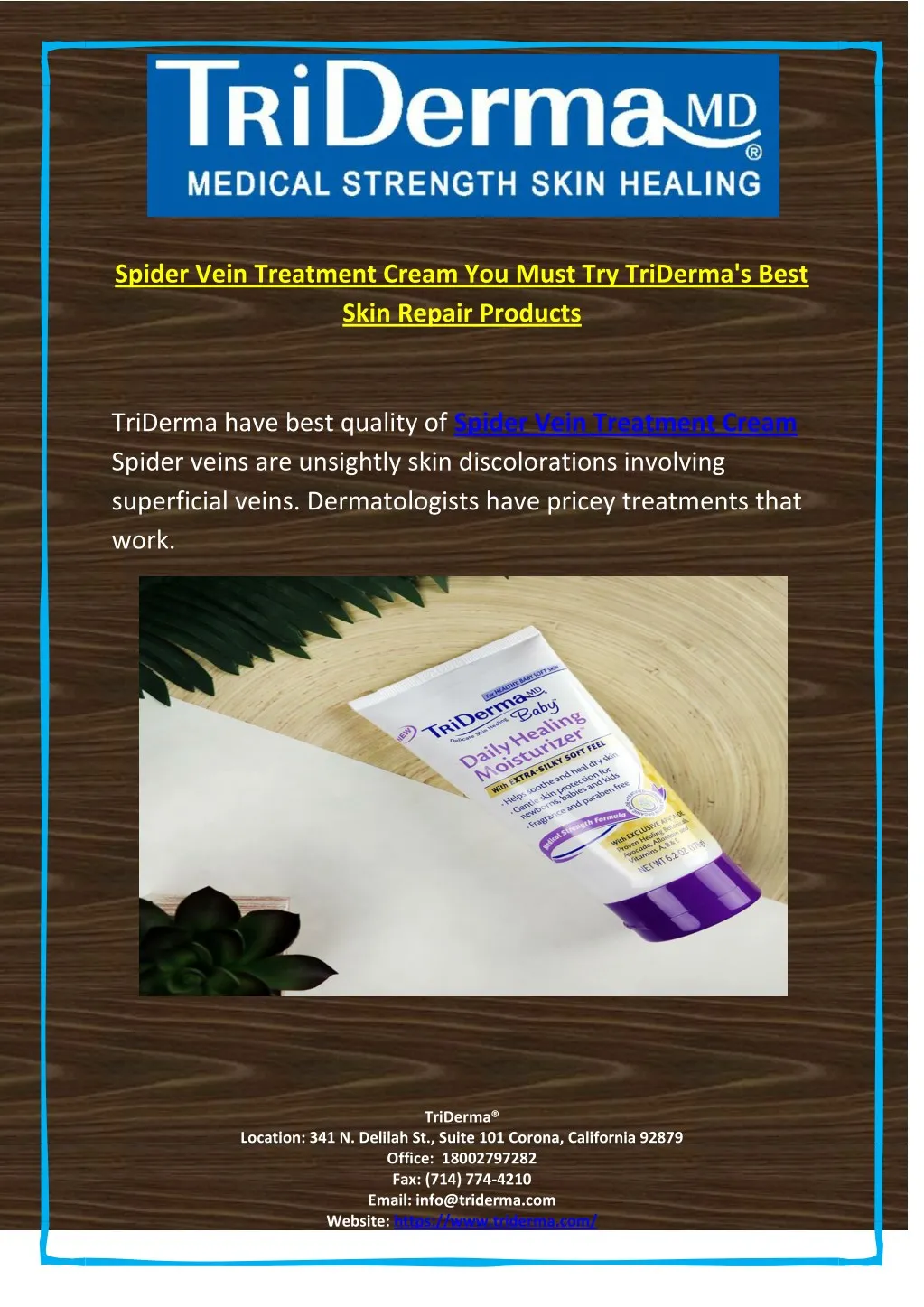 spider vein treatment cream you must try triderma n.