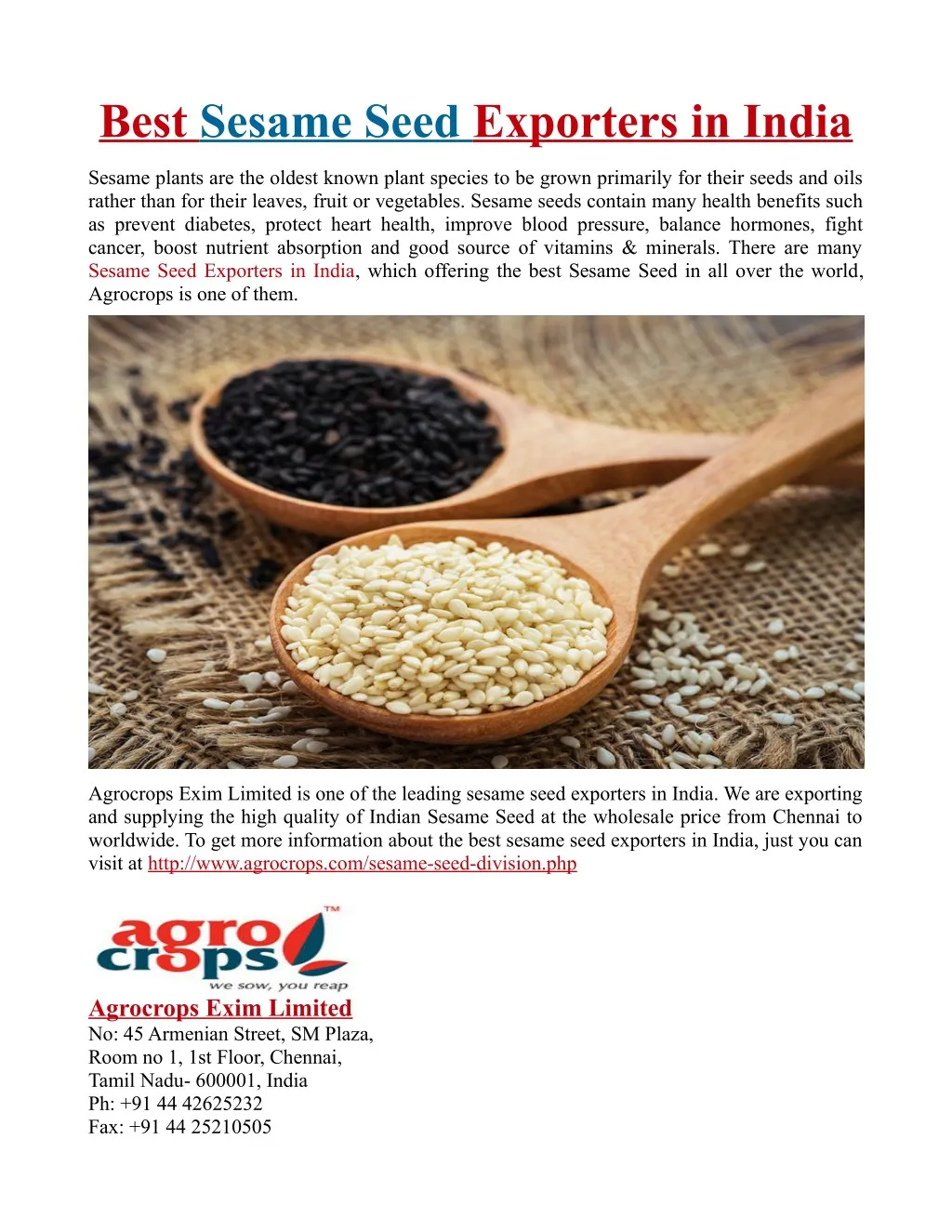 PPT Best Sesame Seed Exporters in India PowerPoint Presentation, free