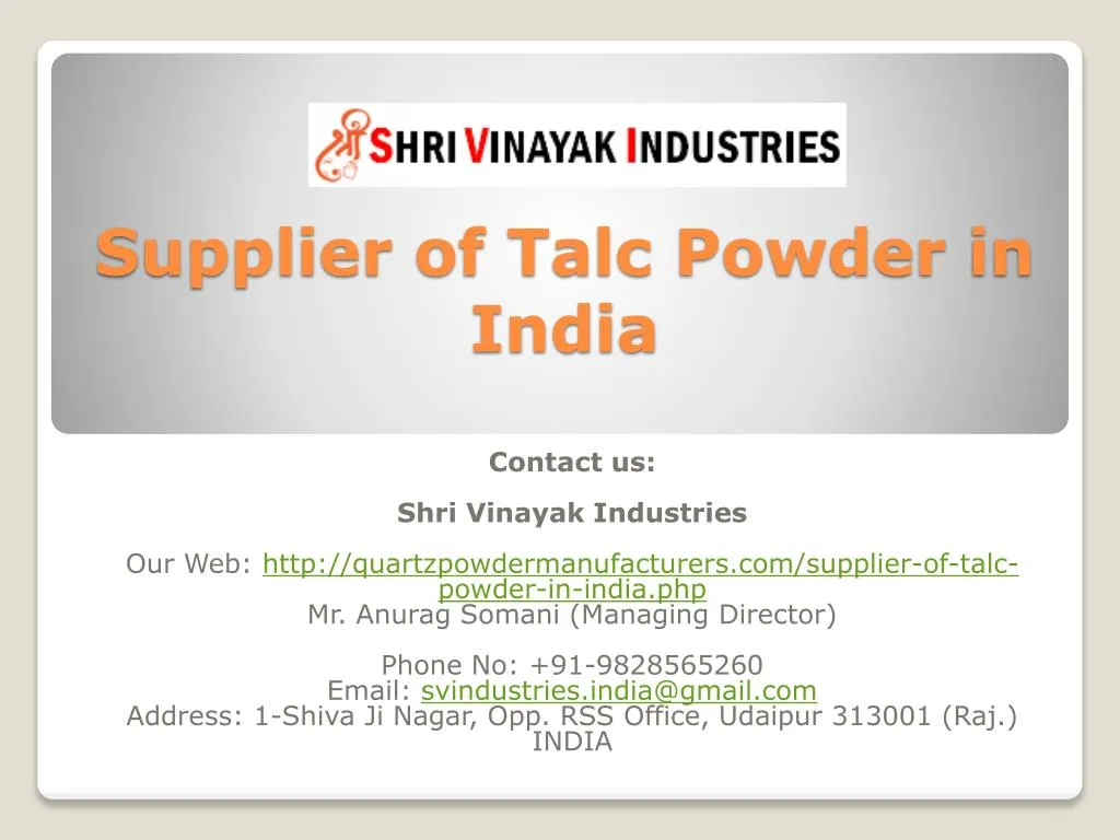 supplier of talc powder in india n.