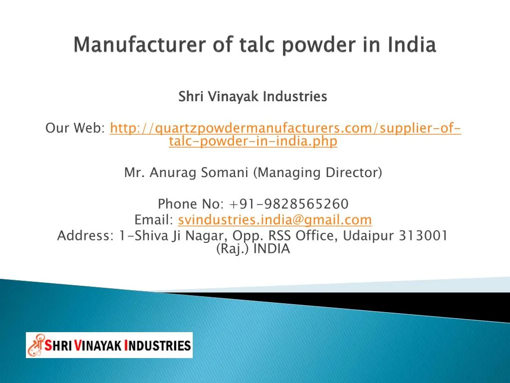 manufacturer of talc powder in india n.