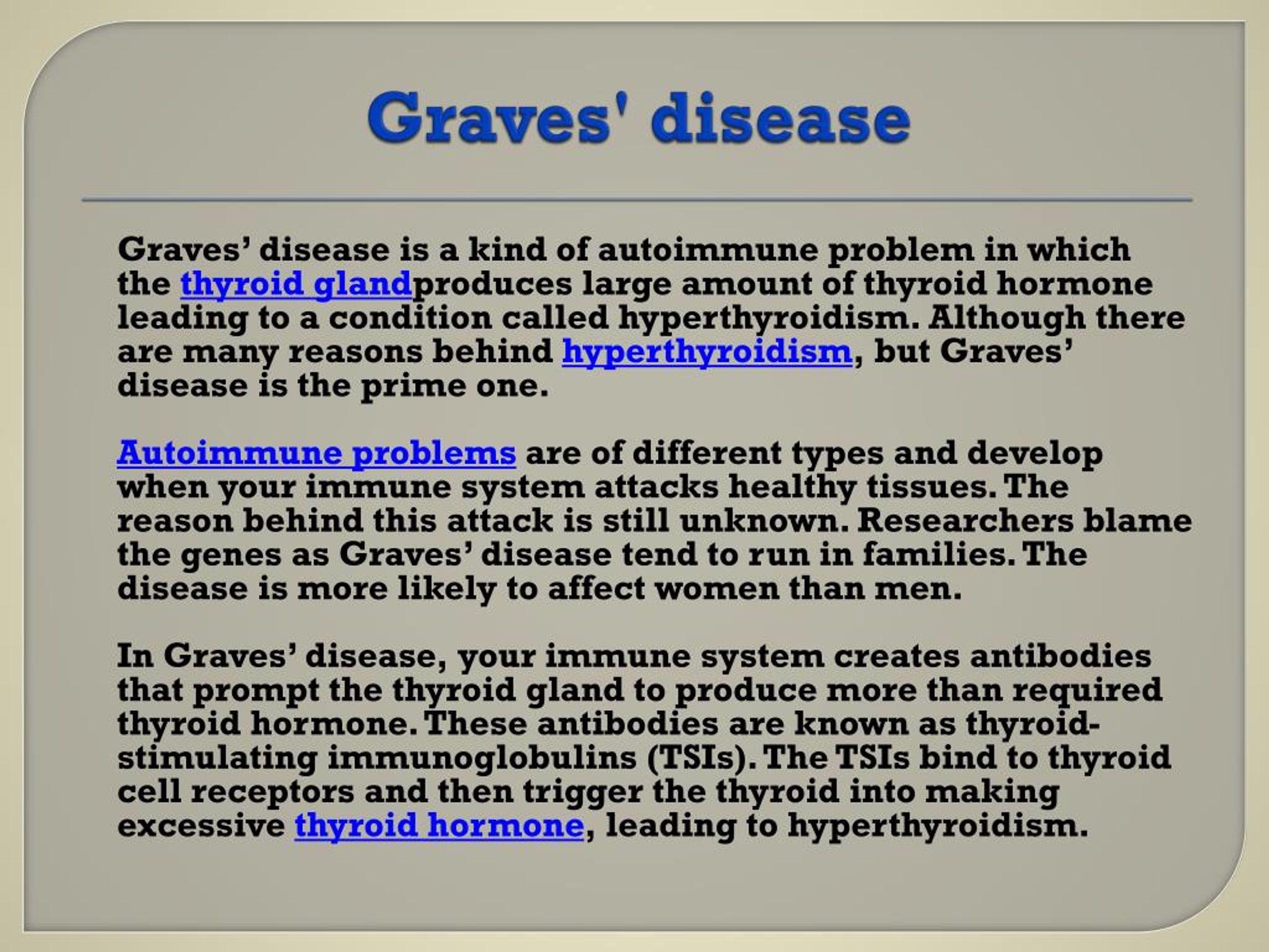 Ppt Graves Disease Primary Cause Of Hyperthyroidism Powerpoint Presentation Id7664310 7414