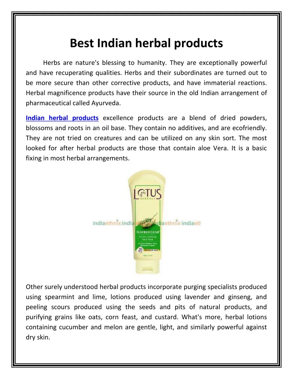 best indian herbal products n.