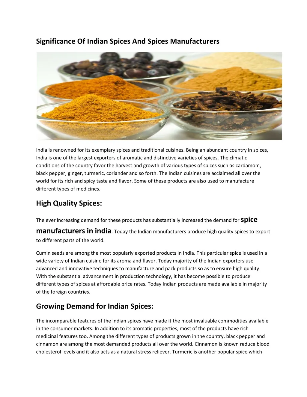 significance of indian spices and spices n.