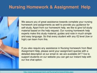 PPT - Nursing Homework Help PowerPoint Presentation - ID:7668302