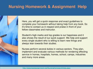 PPT - Nursing Homework Help PowerPoint Presentation - ID:7668302