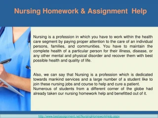 nursing homework meaning