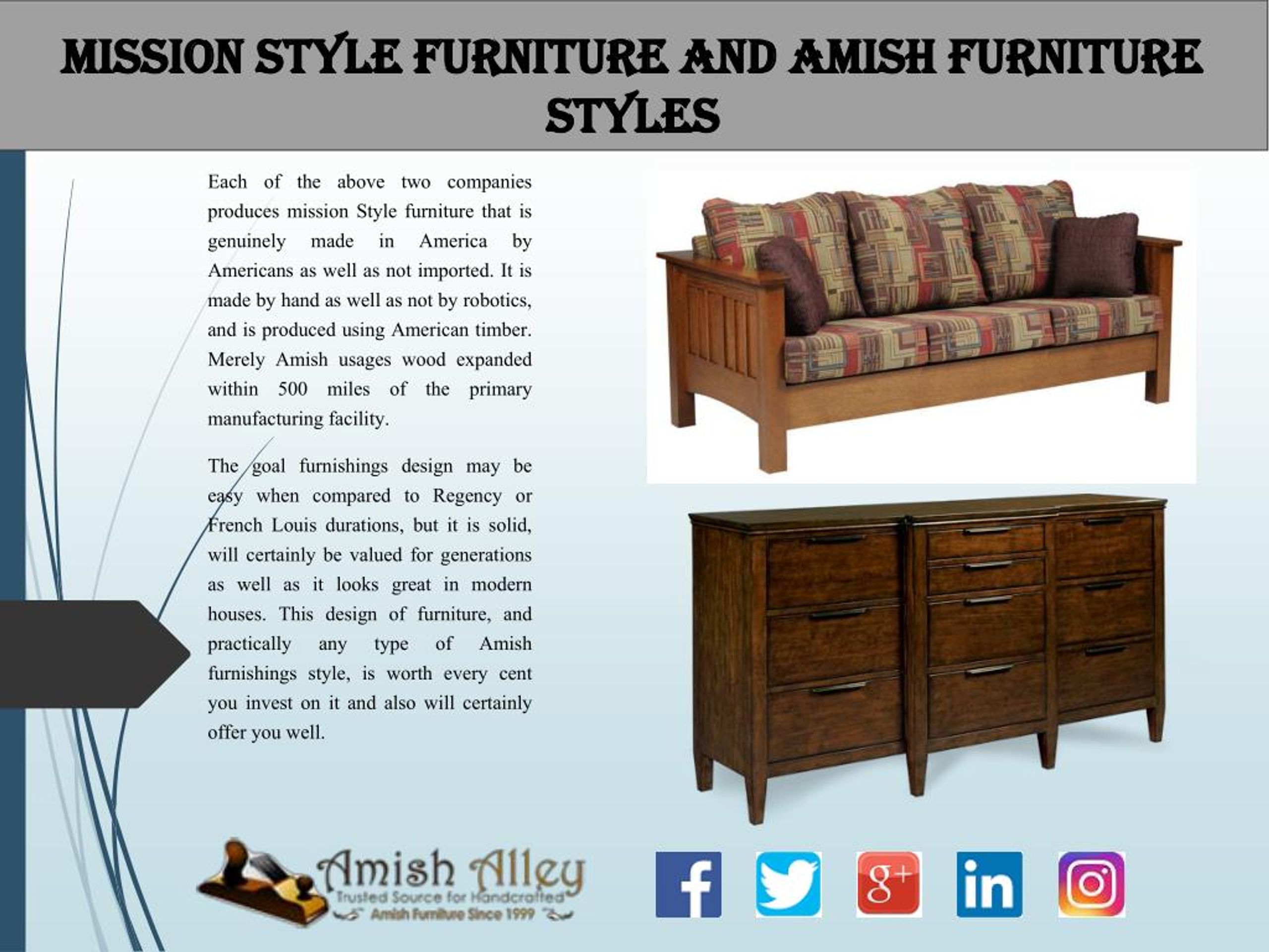 Ppt Mission Style Furniture And Amish Furniture Styles