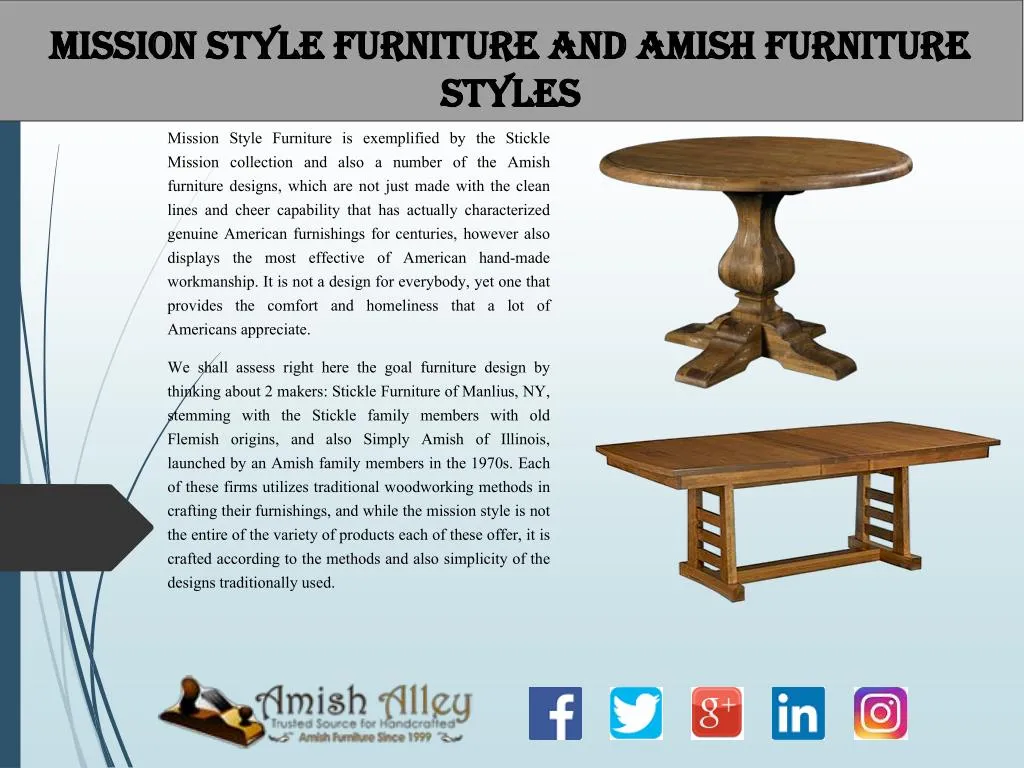 mission style furniture and amish furniture styles n.