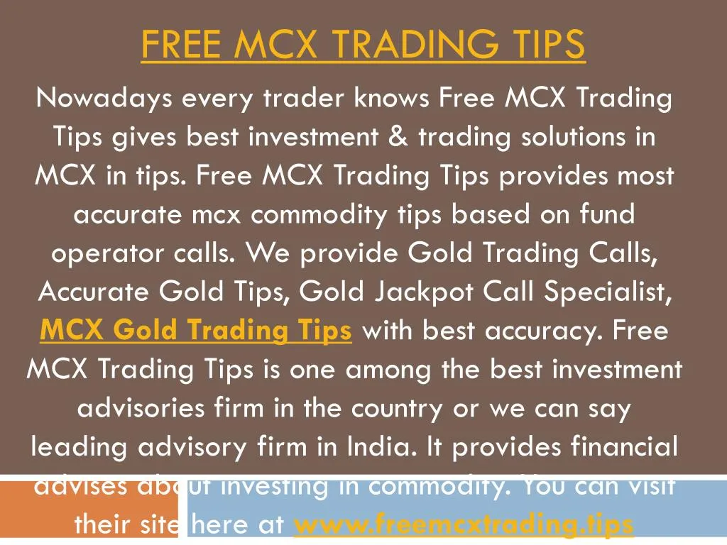 free mcx trading tips n.