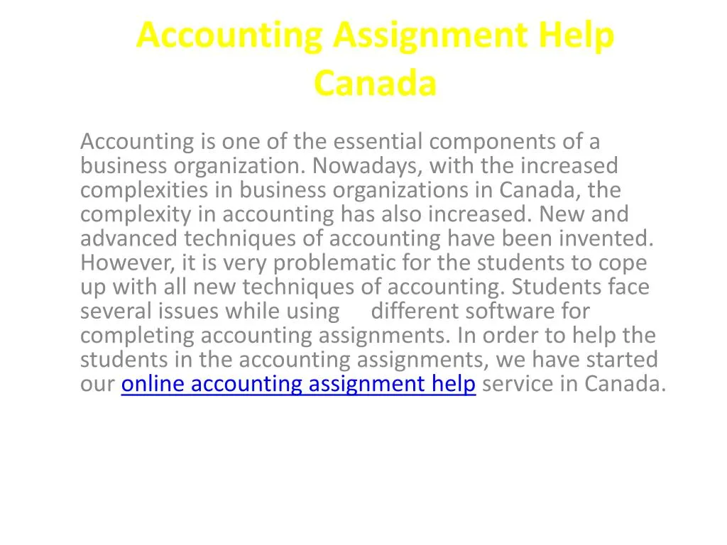 accounting assignment help canada