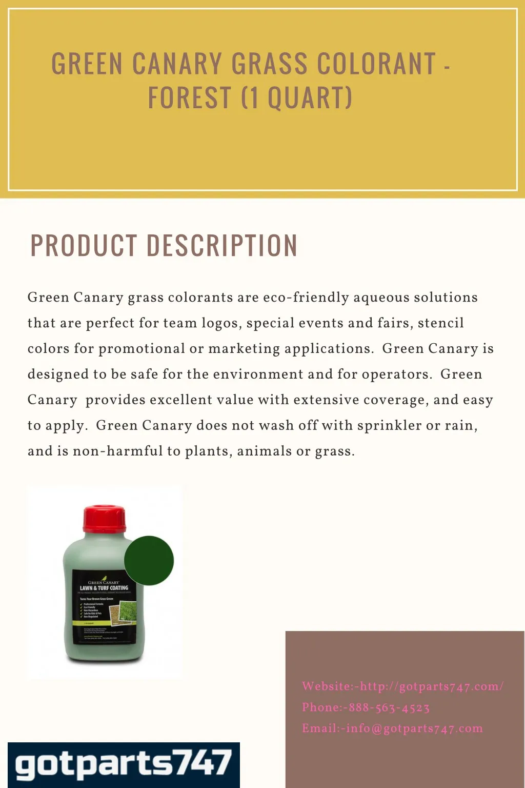 green canary grass colorant forest 1 quart n.