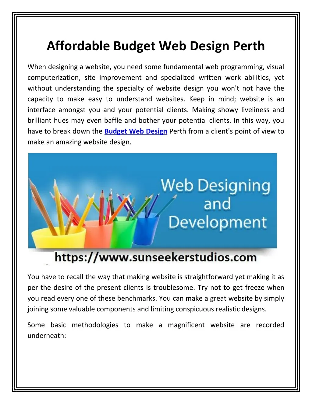 PPT Affordable Budget Web Design Perth PowerPoint Presentation, free