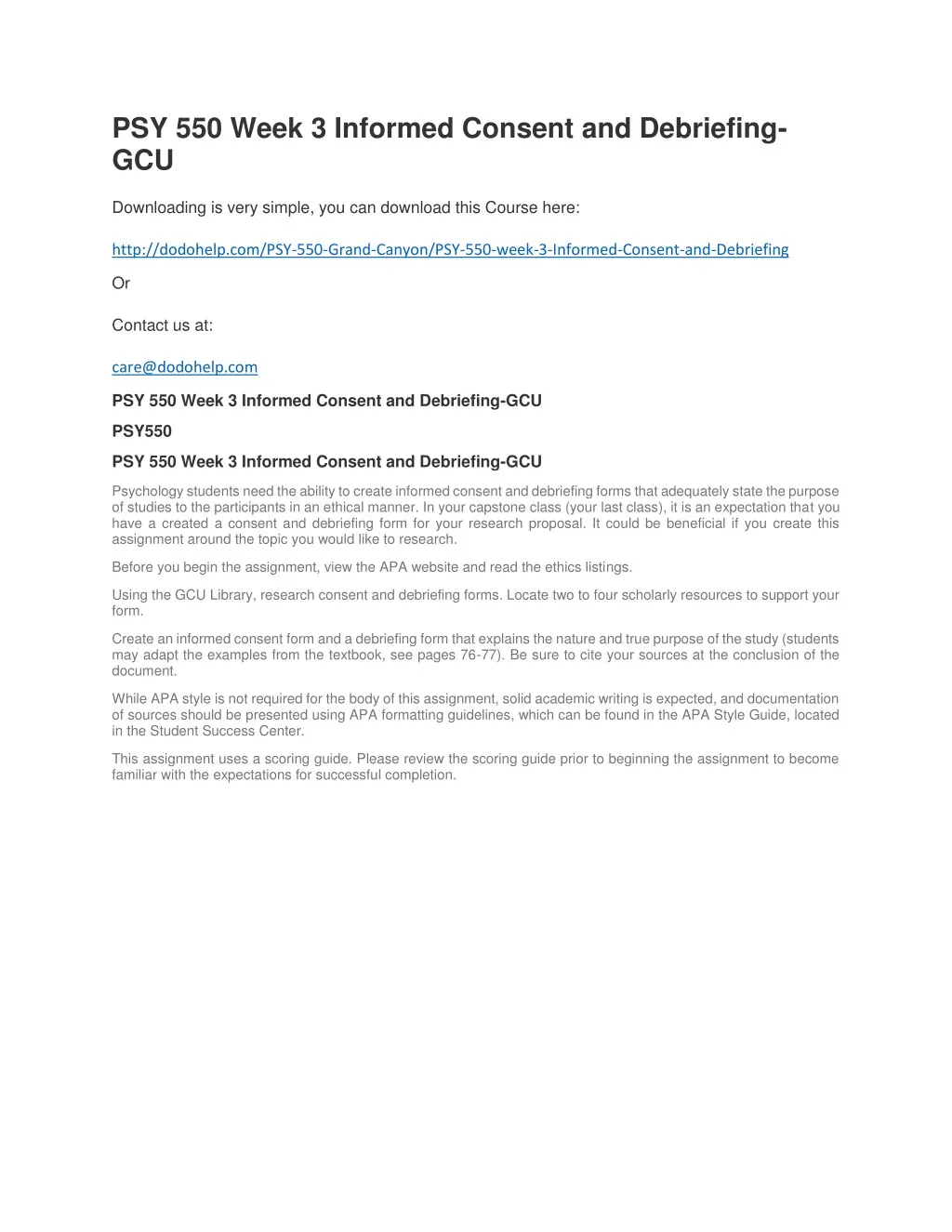 Ppt Psy 550 Week 3 Informed Consent And Debriefing Gcu