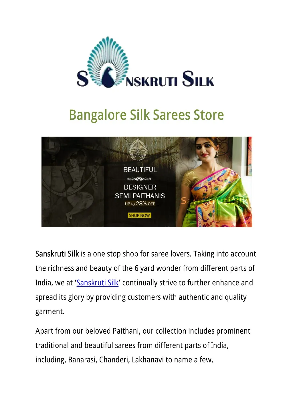 bangalore silk sarees store n.