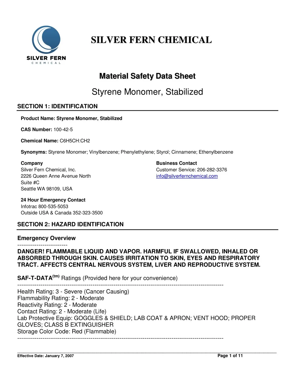 Msds образец на русском