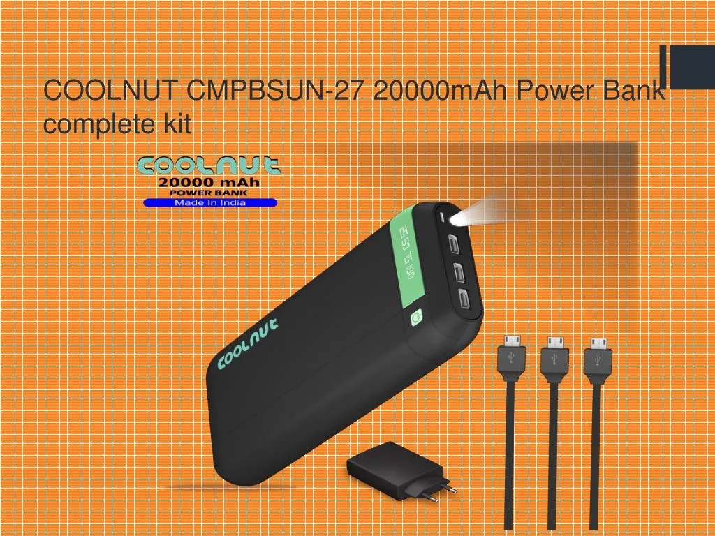 coolnut cmpbsun 27 20000mah power bank complete kit n.