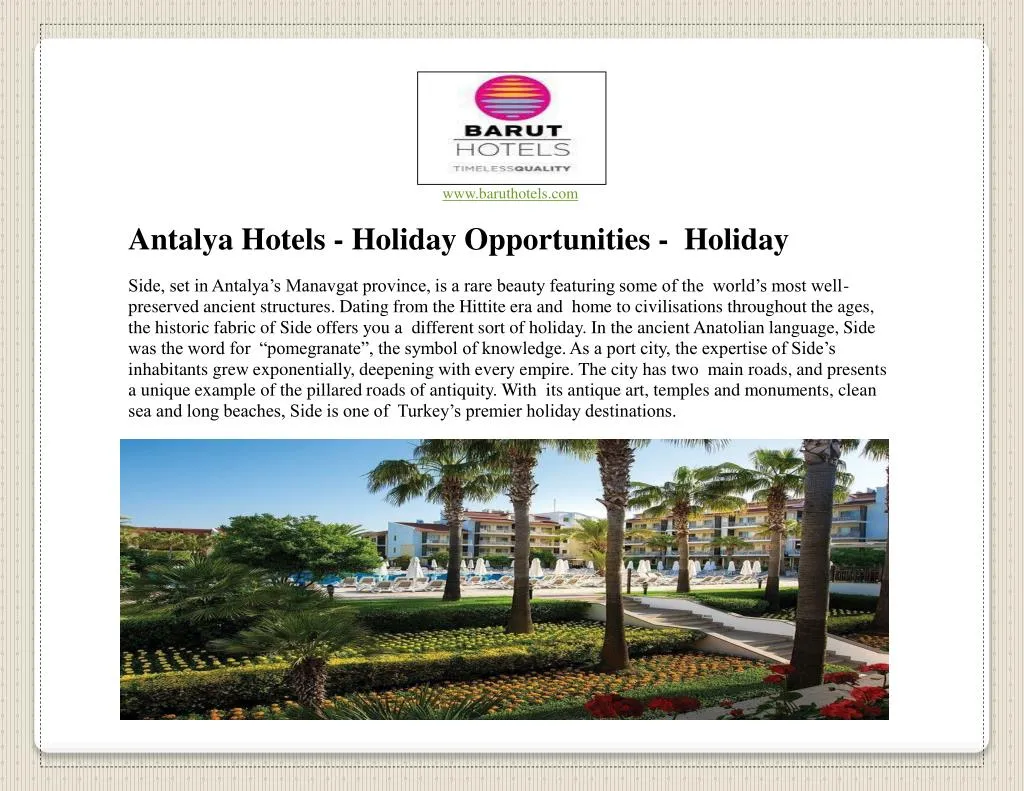 www baruthotels com antalya hotels holiday n.