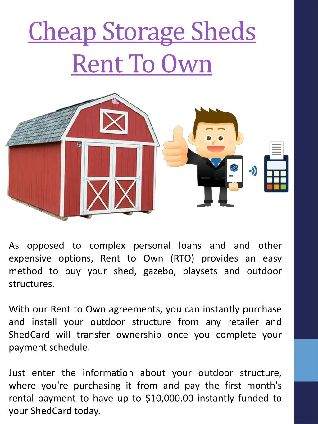 cheap storage sheds rent to own n.