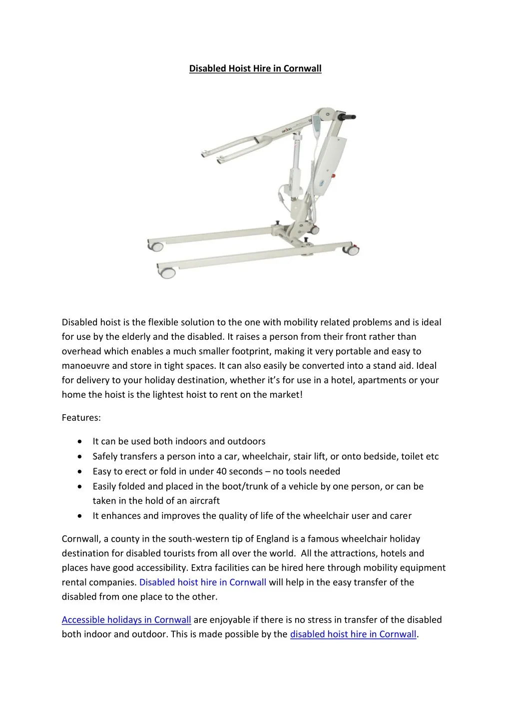 PPT Disabled Hoist Hire in Cornwall PowerPoint Presentation, free