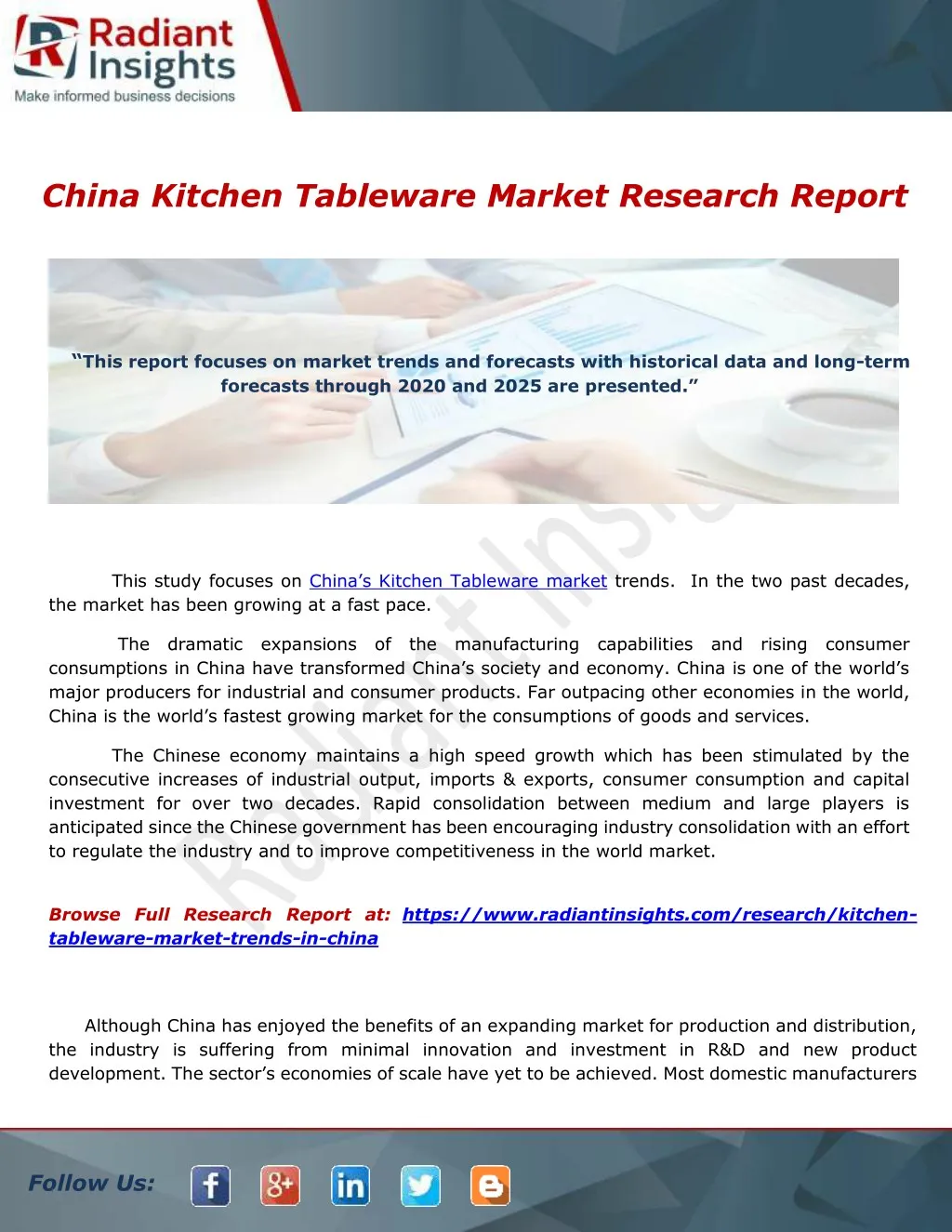 PPT China Kitchen Tableware Market Research Report PowerPoint