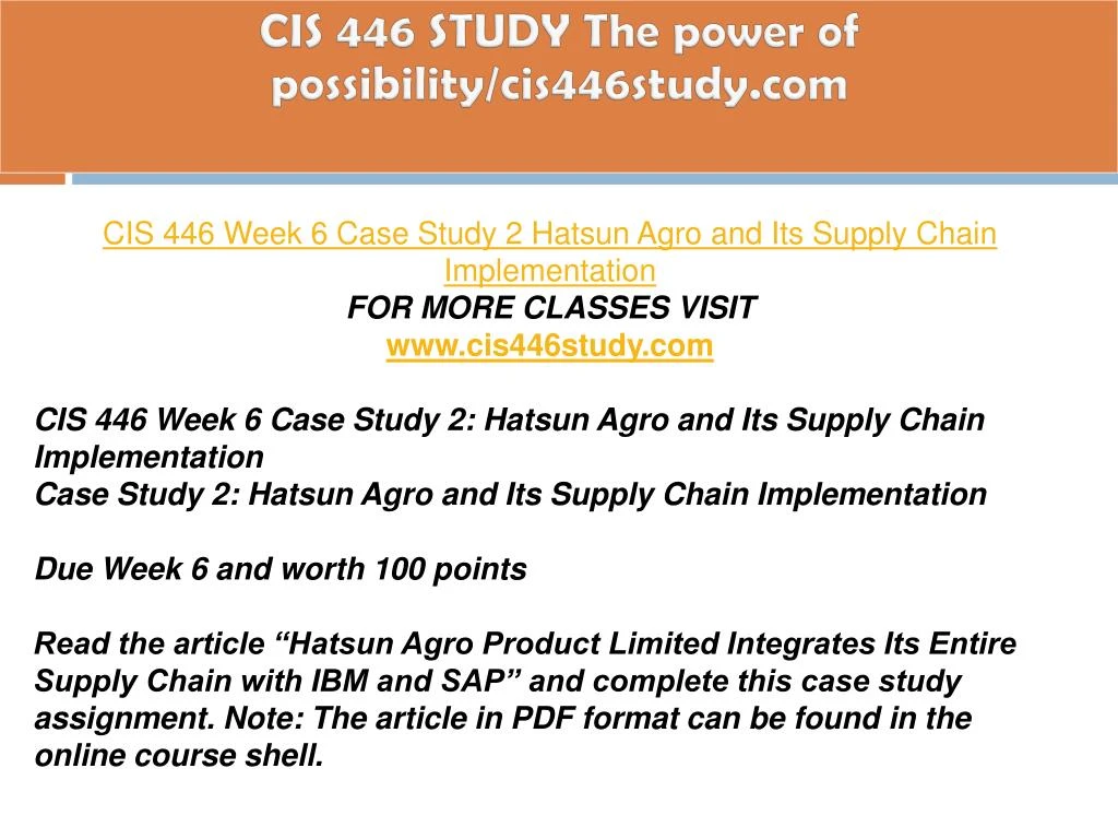 Study Points To Possibility Of >> Ppt Cis 446 Study The Power Of Possibility Cis446study Com Study Points To Possibility Of >> Ppt Cis 446 Study The Power Of Possibility Cis446study Com