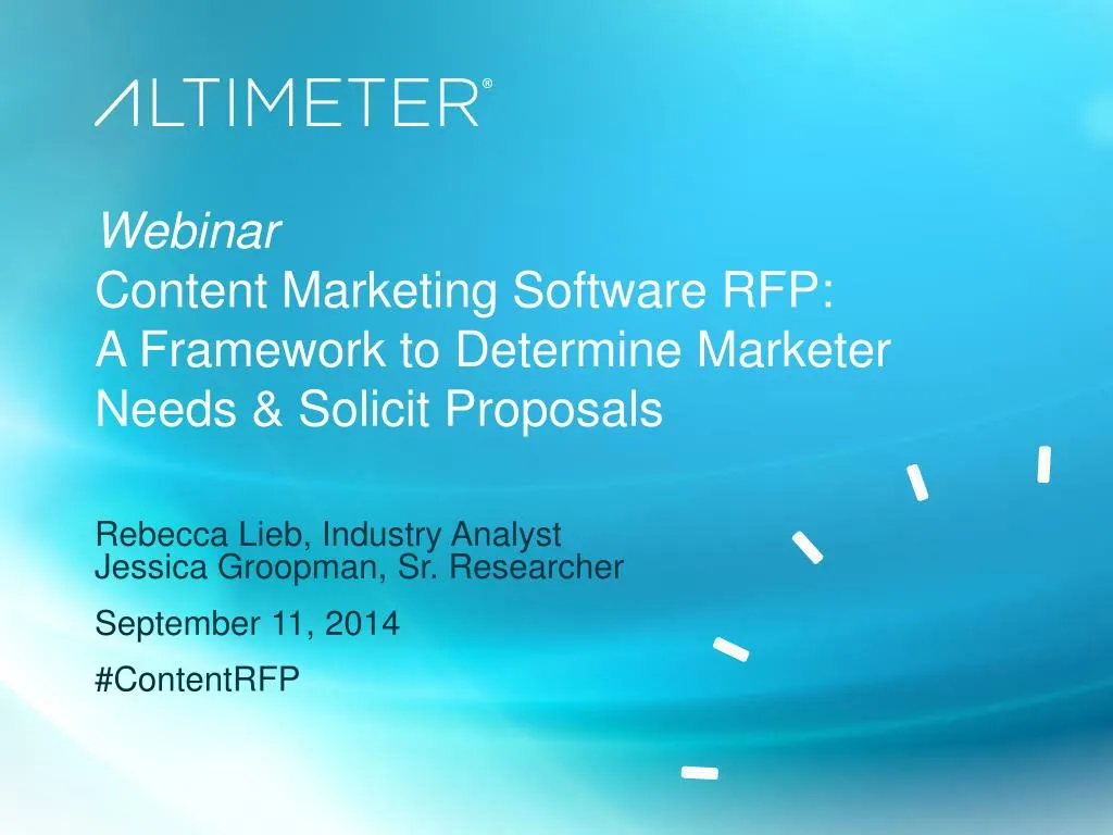 webinar content marketing software rfp a framework to determine marketer needs solicit proposals n.