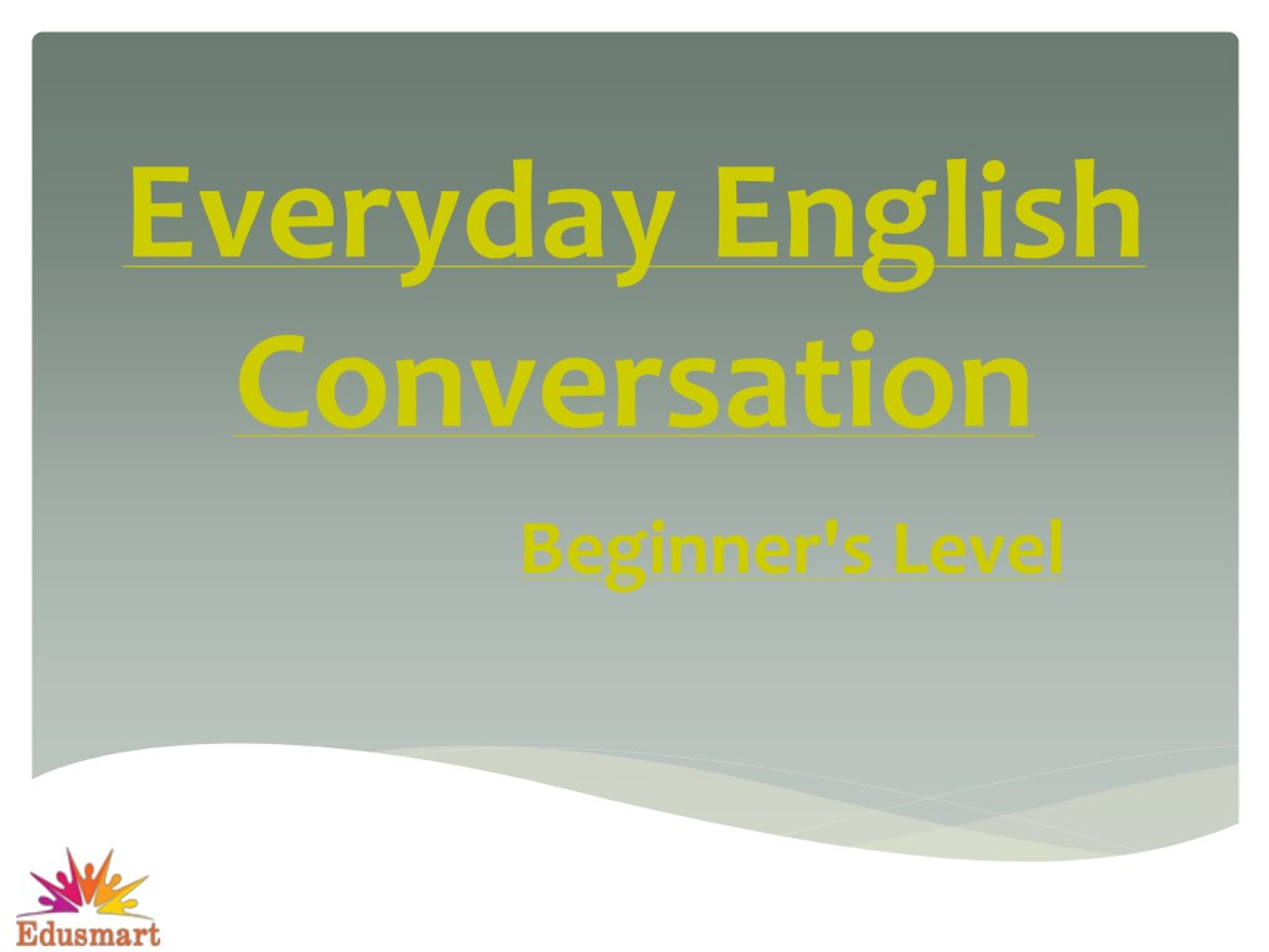 presentation conversation english