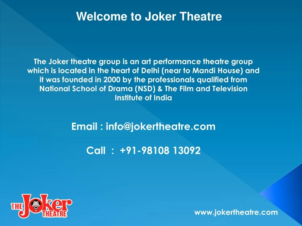 welcome to joker theatre n.