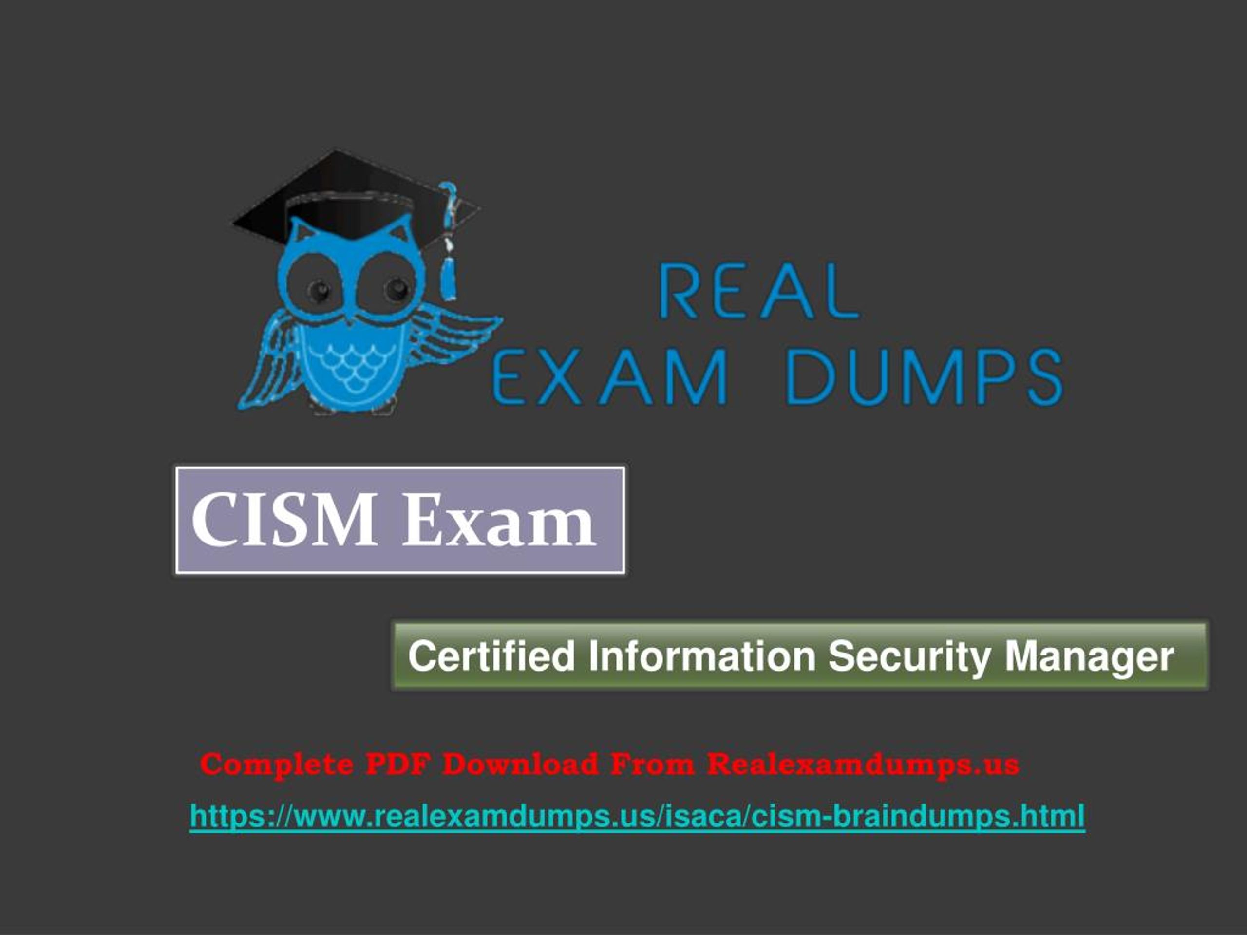 CISM Latest Dumps Sheet