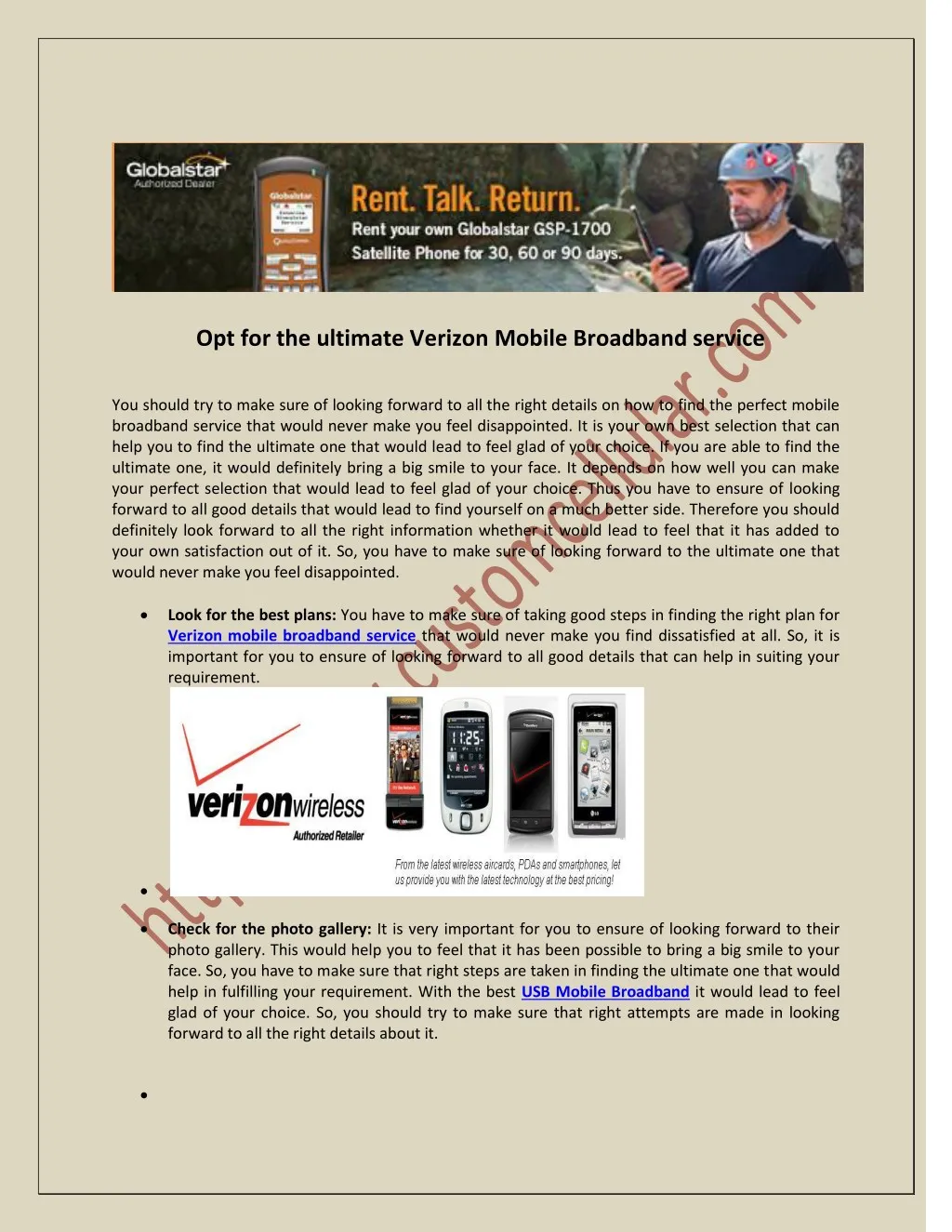 PPT Opt for the ultimate Verizon Mobile Broadband service PowerPoint