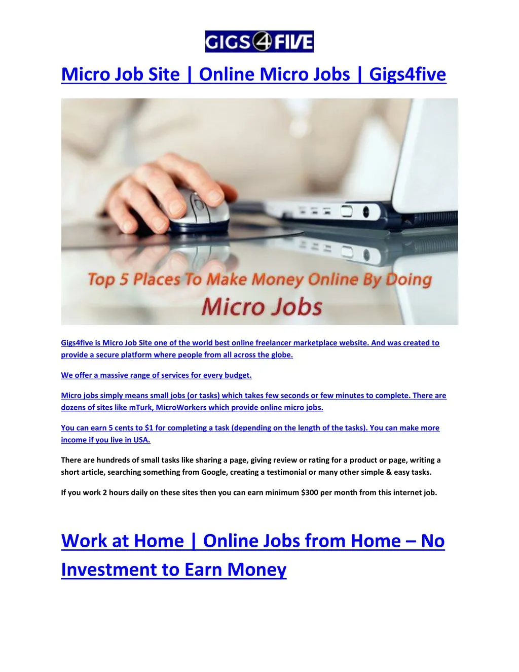 Ppt Work At Home Online Jobs From Home No Investment - 