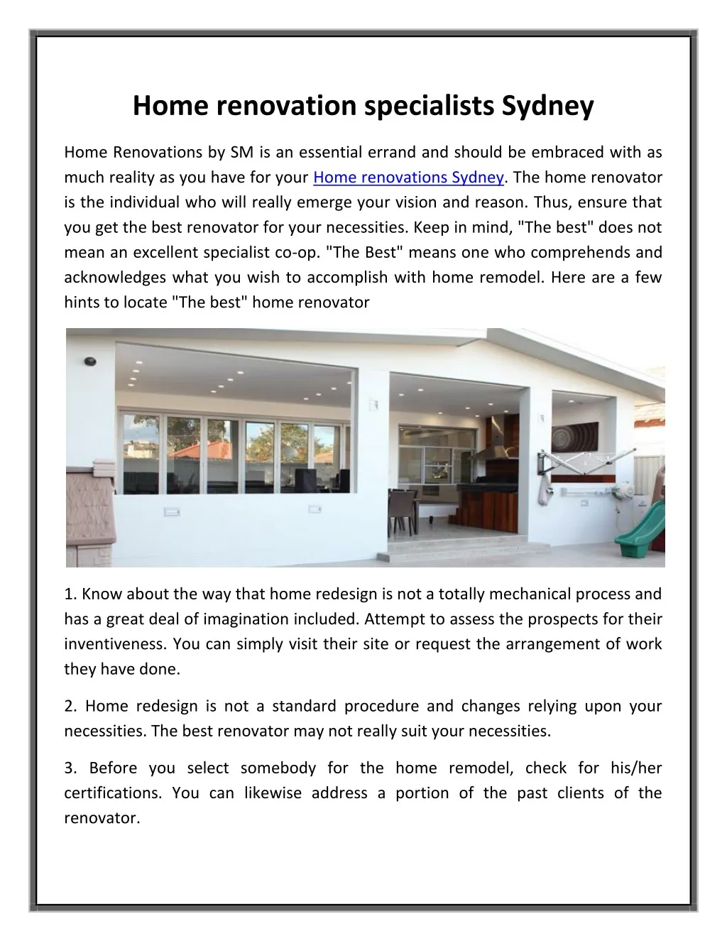home renovation specialists sydney n.