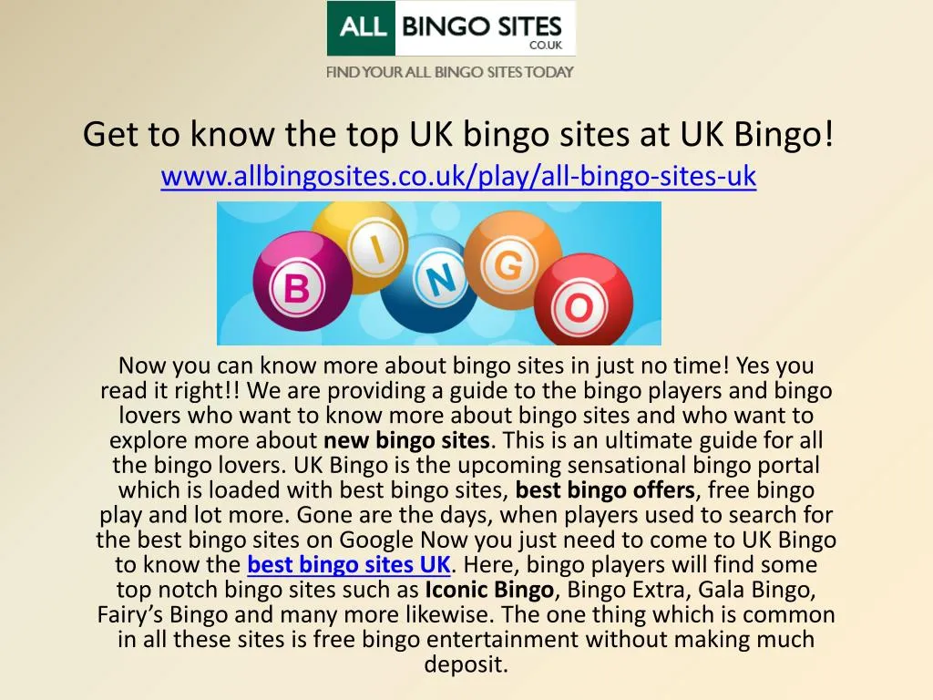 get to know the top uk bingo sites at uk bingo www allbingosites co uk play all bingo sites uk n.