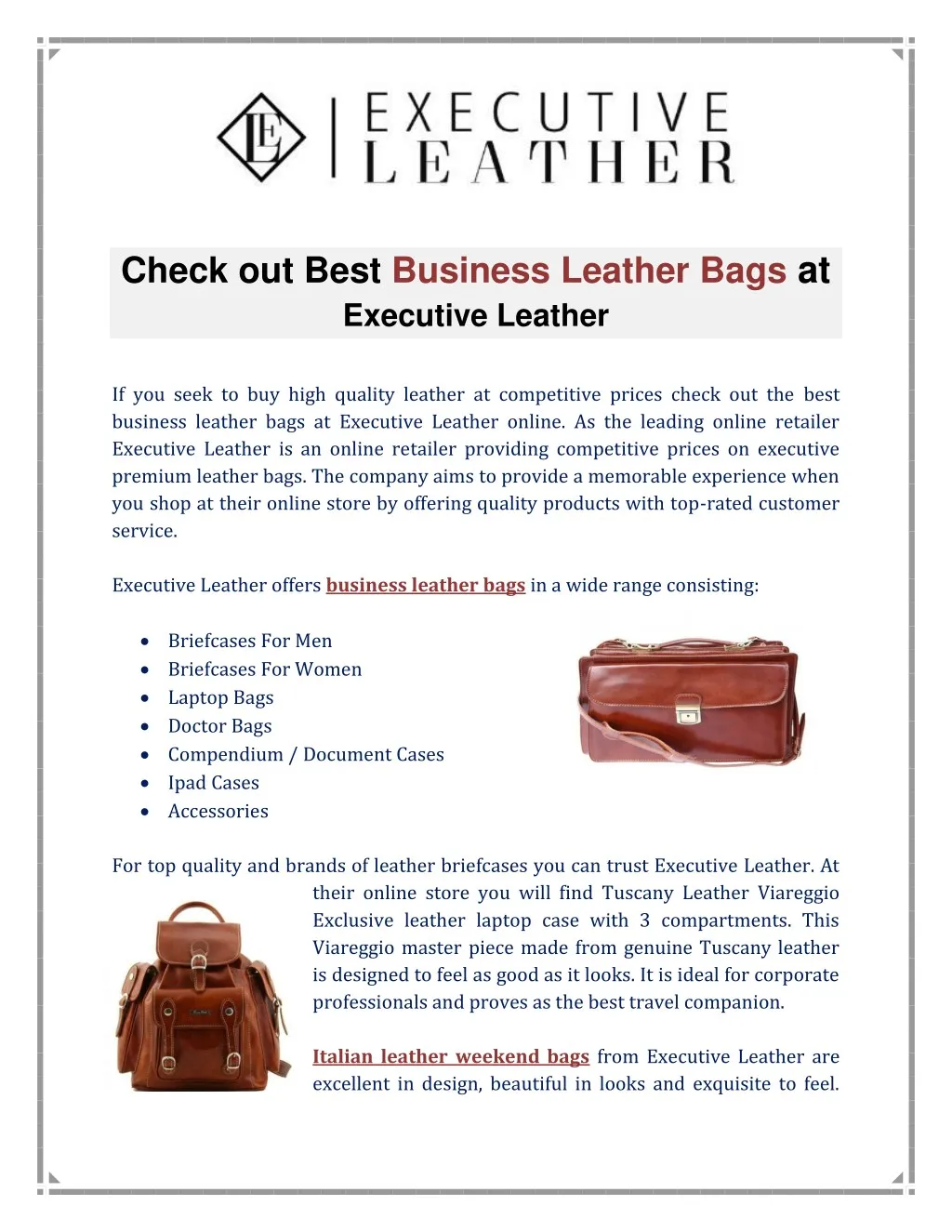 check out best business leather bags at executive n.