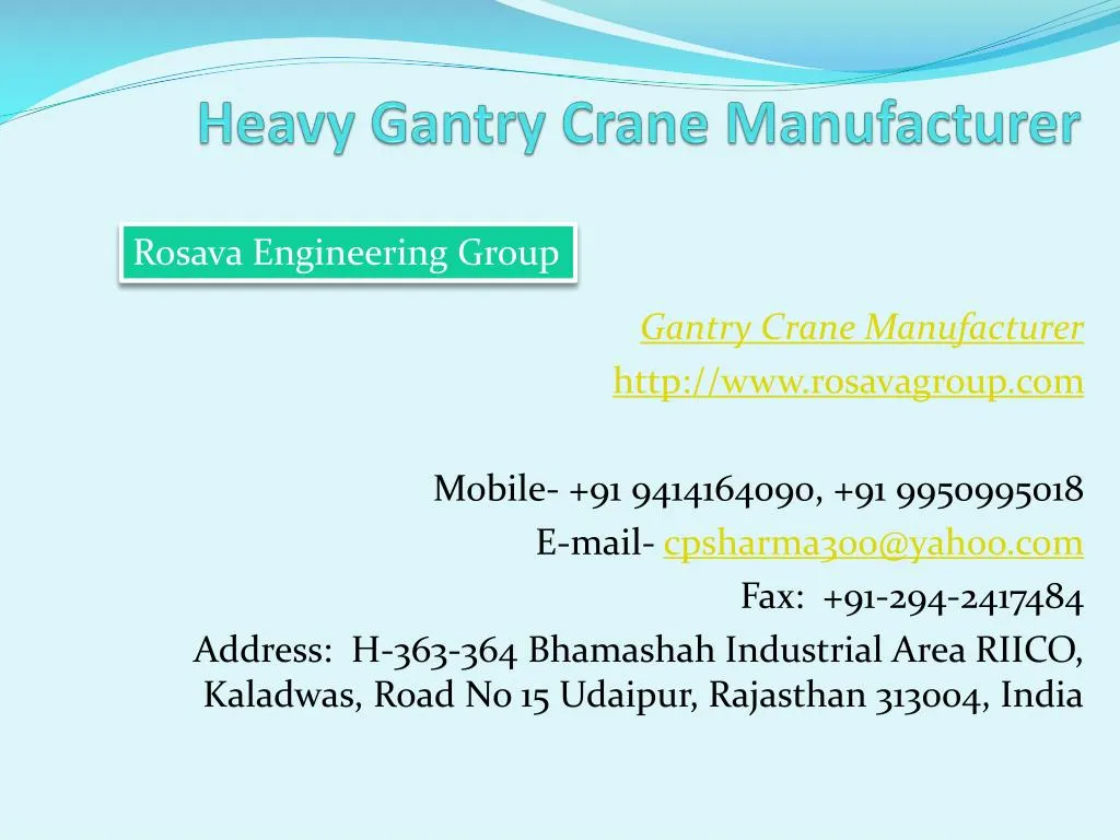 heavy gantry crane manufacturer n.