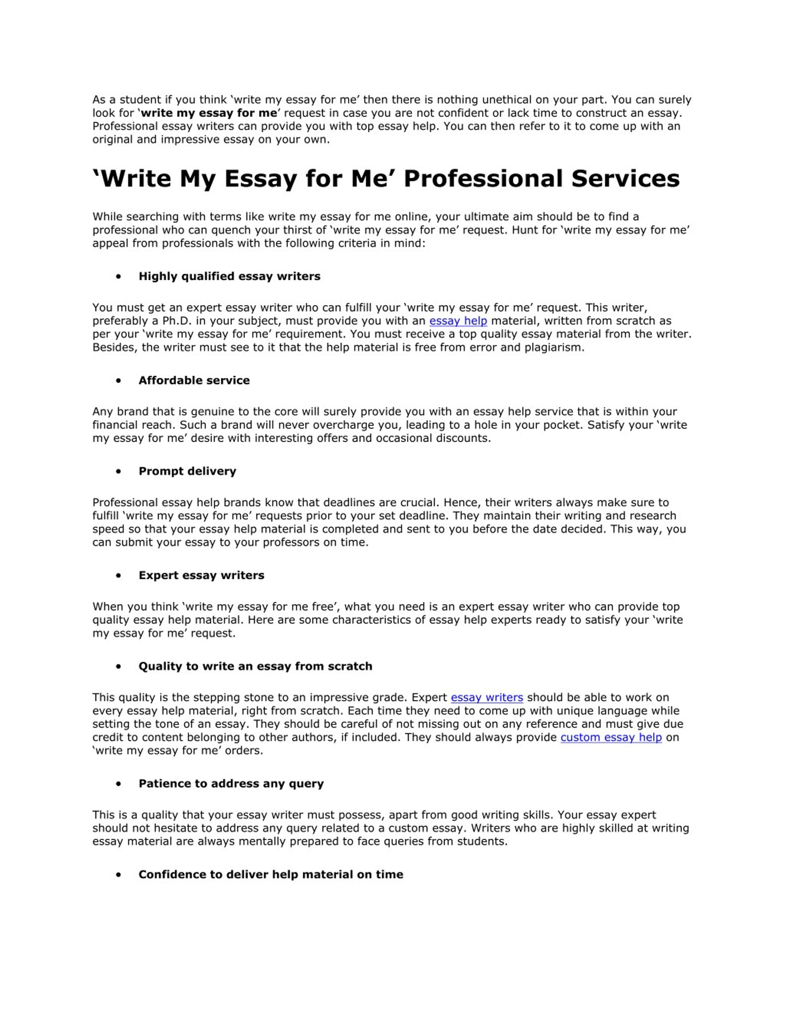 write my essay for me online free