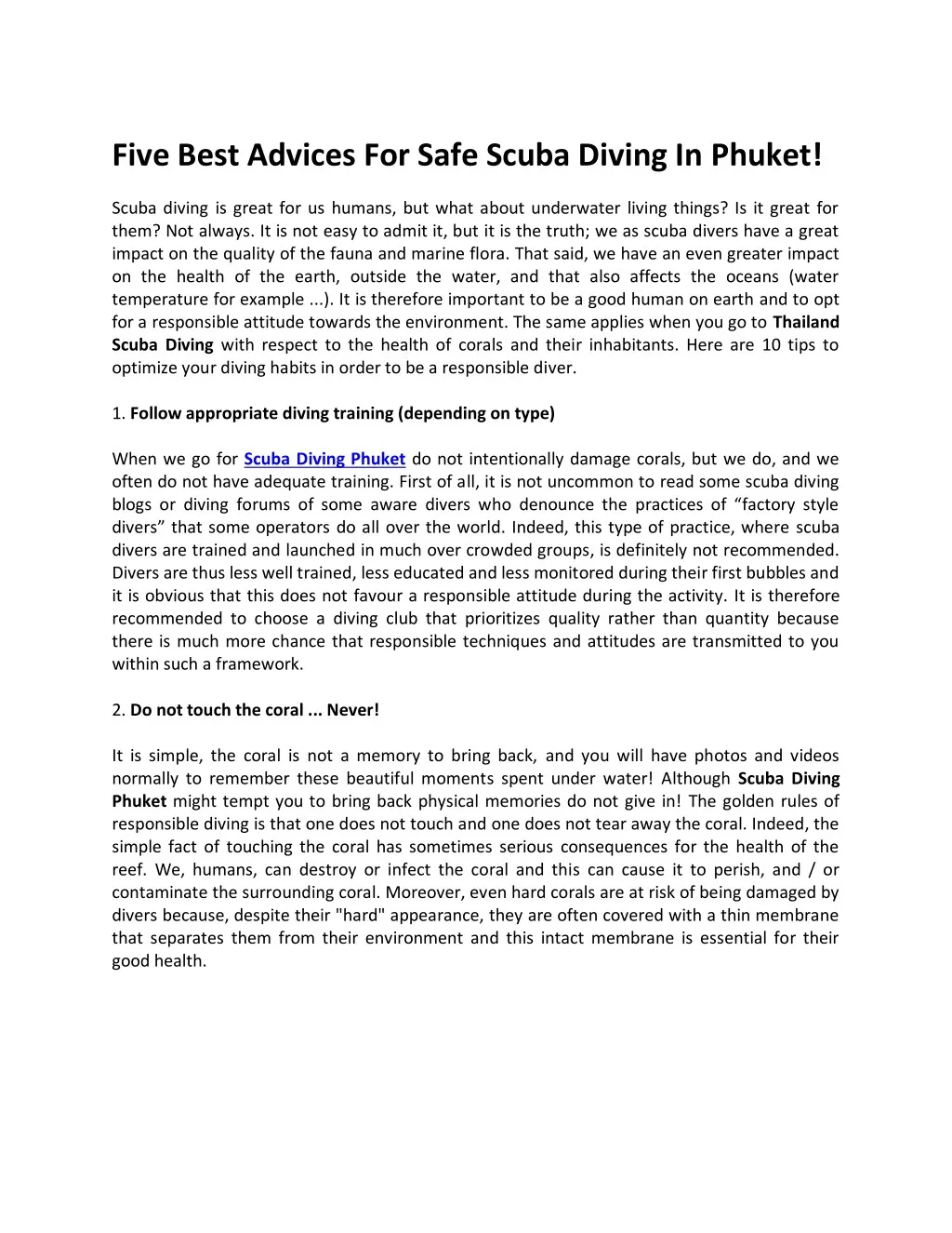 five best advices for safe scuba diving in phuket n.